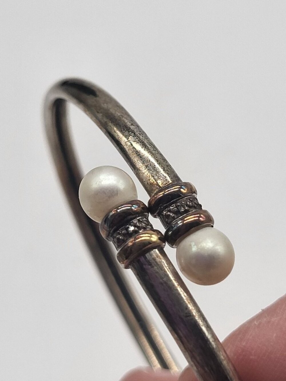 Alwand Vahan AV Sterling Silver 925 10k Pearl Bypass Bracelet Wrap *READ - Picture 3 of 11